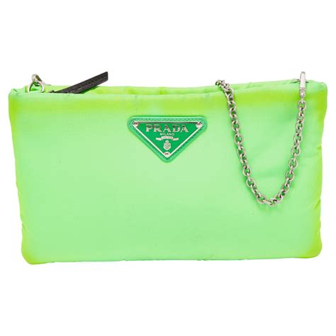 prada neon green clutch|prada leather backpack.